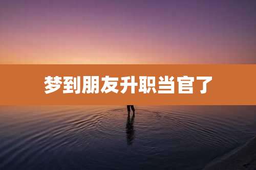 梦到朋友升职当官了