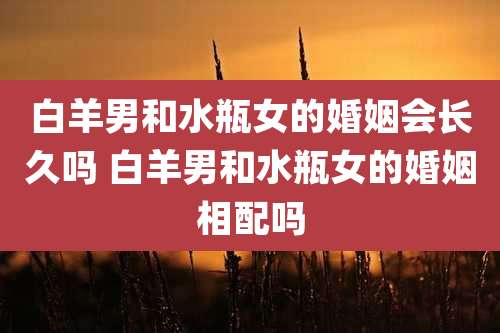 白羊男和水瓶女的婚姻会长久吗 白羊男和水瓶女的婚姻相配吗