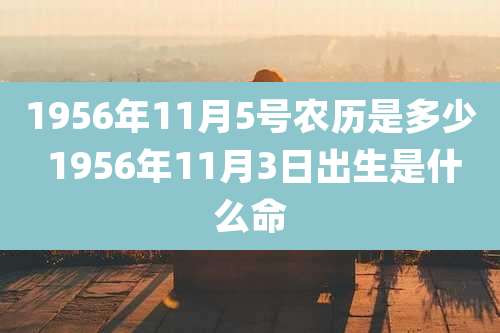 1956年11月5号农历是多少 1956年11月3日出生是什么命
