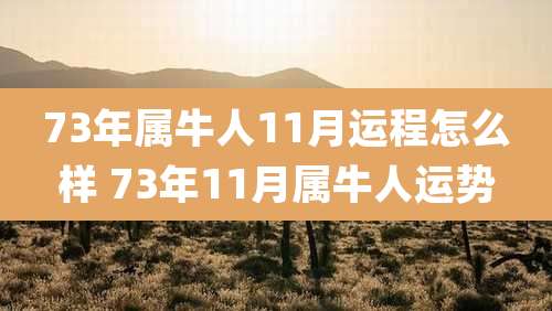 73年属牛人11月运程怎么样 73年11月属牛人运势
