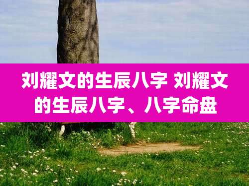 刘耀文的生辰八字 刘耀文的生辰八字、八字命盘