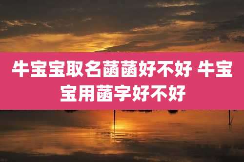 牛宝宝取名菡菡好不好 牛宝宝用菡字好不好