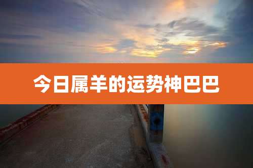 今日属羊的运势神巴巴