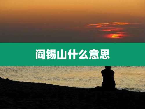 阎锡山什么意思