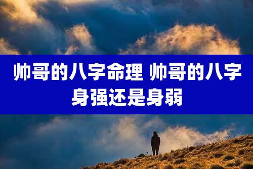 帅哥的八字命理 帅哥的八字身强还是身弱