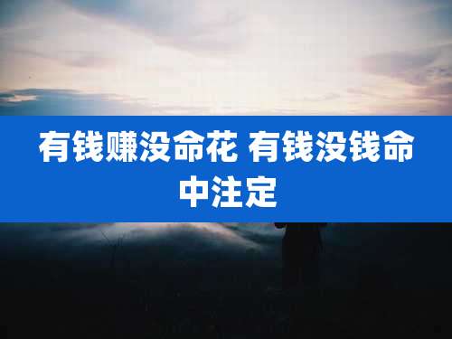 有钱赚没命花 有钱没钱命中注定