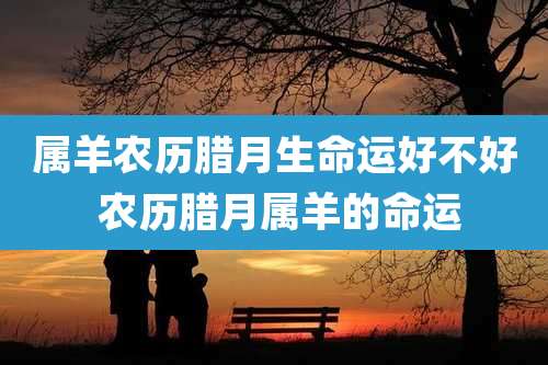 属羊农历腊月生命运好不好 农历腊月属羊的命运