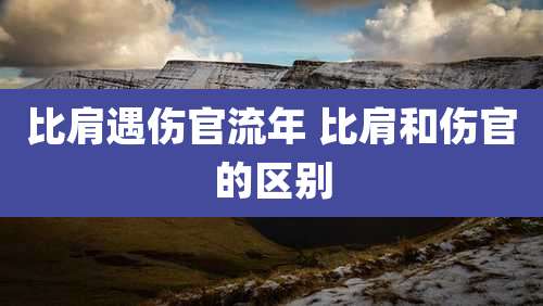 比肩遇伤官流年 比肩和伤官的区别