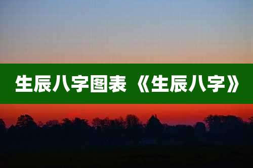 生辰八字图表 《生辰八字》