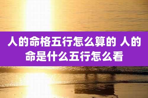 人的命格五行怎么算的 人的命是什么五行怎么看