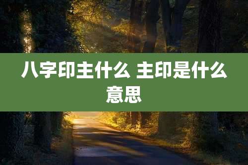 八字印主什么 主印是什么意思