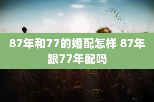 87年和77的婚配怎样 87年跟77年配吗
