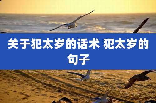 关于犯太岁的话术 犯太岁的句子