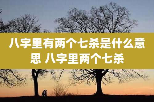 八字里有两个七杀是什么意思 八字里两个七杀