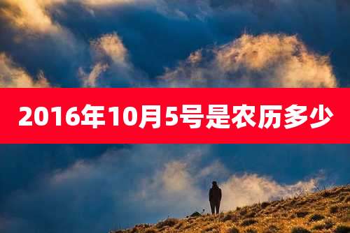 2016年10月5号是农历多少