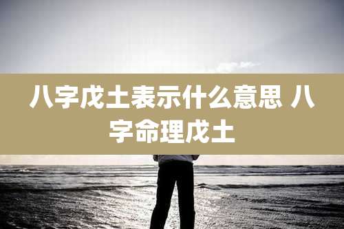 八字戊土表示什么意思 八字命理戊土