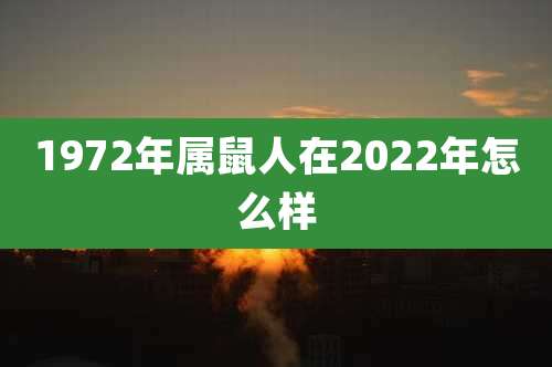 1972年属鼠人在2022年怎么样