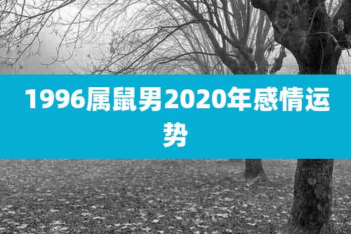 1996属鼠男2020年感情运势