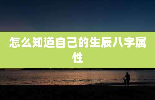 怎么知道自己的生辰八字属性