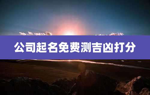 公司起名免费测吉凶打分