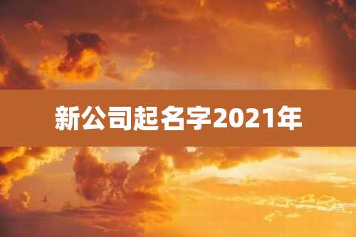 新公司起名字2021年