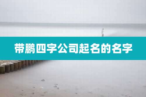 带鹏四字公司起名的名字