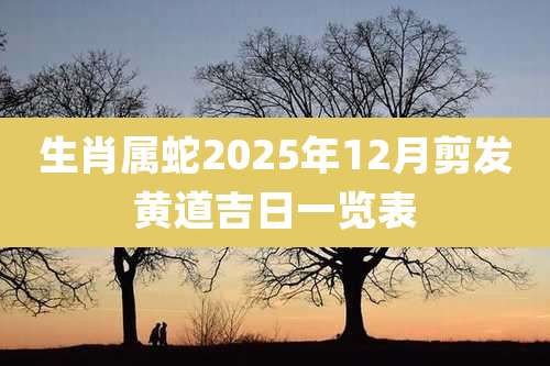 生肖属蛇2025年12月剪发黄道吉日一览表