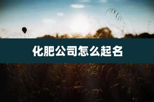 化肥公司怎么起名