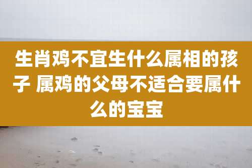 生肖鸡不宜生什么属相的孩子 属鸡的父母不适合要属什么的宝宝