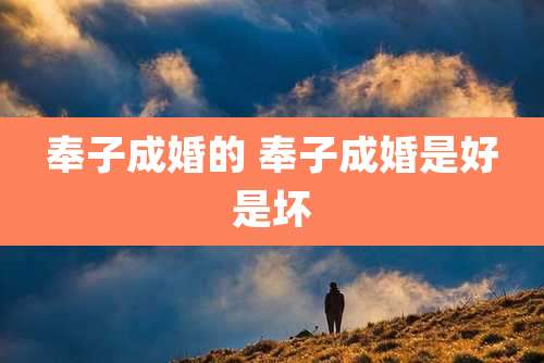 奉子成婚的 奉子成婚是好是坏