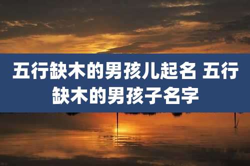五行缺木的男孩儿起名 五行缺木的男孩子名字