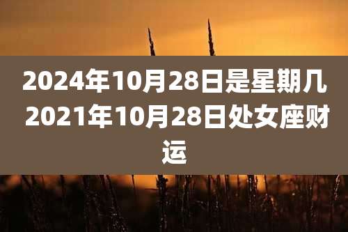 2024年10月28日是星期几 2021年10月28日处女座财运