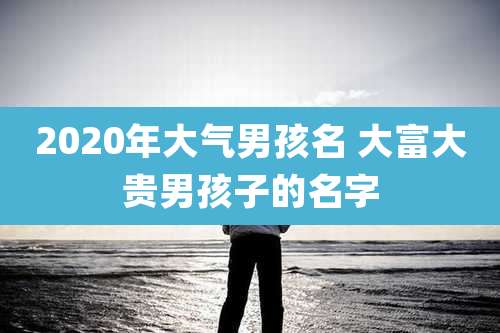 2020年大气男孩名 大富大贵男孩子的名字
