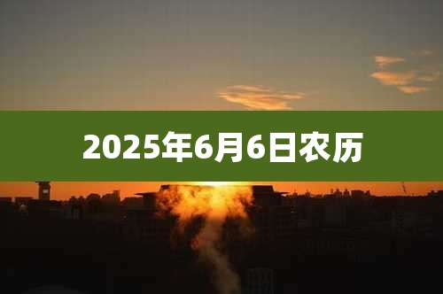 2025年6月6日农历