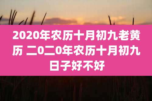 2020年农历十月初九老黄历 二0二0年农历十月初九日子好不好
