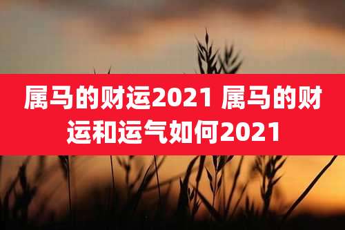 属马的财运2021 属马的财运和运气如何2021