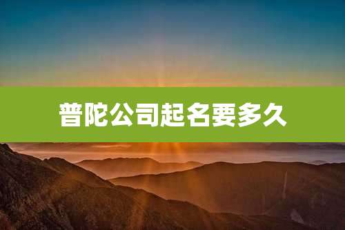 普陀公司起名要多久