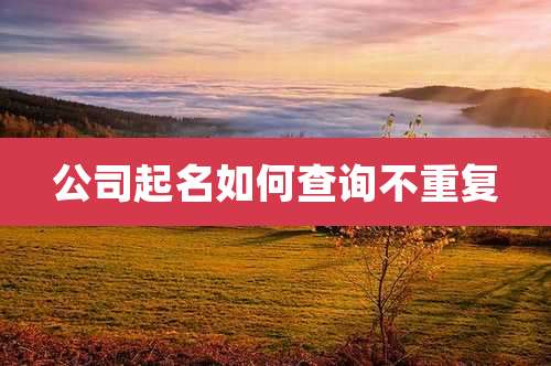 公司起名如何查询不重复