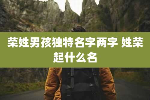 荣姓男孩独特名字两字 姓荣起什么名