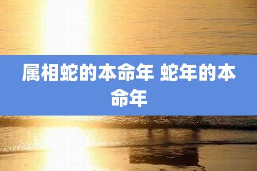 属相蛇的本命年 蛇年的本命年