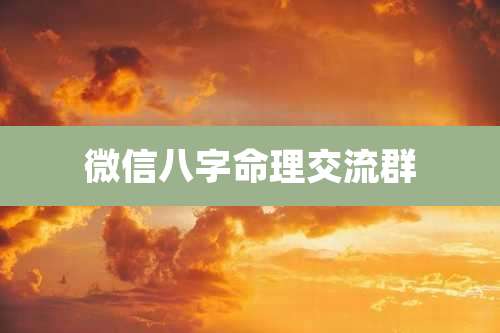 微信八字命理交流群