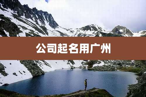 公司起名用广州
