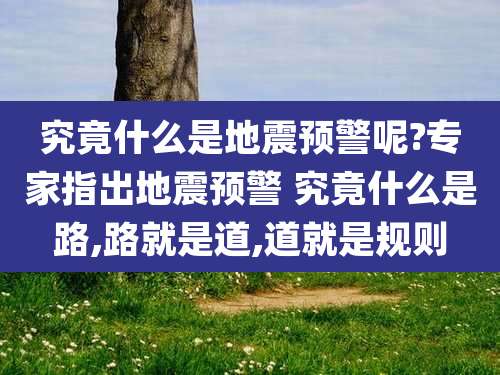 究竟什么是地震预警呢?专家指出地震预警 究竟什么是路,路就是道,道就是规则