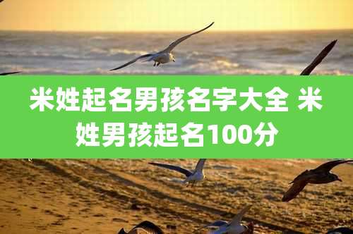 米姓起名男孩名字大全 米姓男孩起名100分