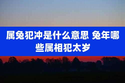 属兔犯冲是什么意思 兔年哪些属相犯太岁