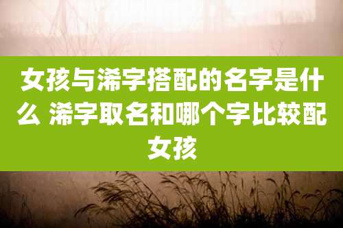 女孩与浠字搭配的名字是什么 浠字取名和哪个字比较配女孩