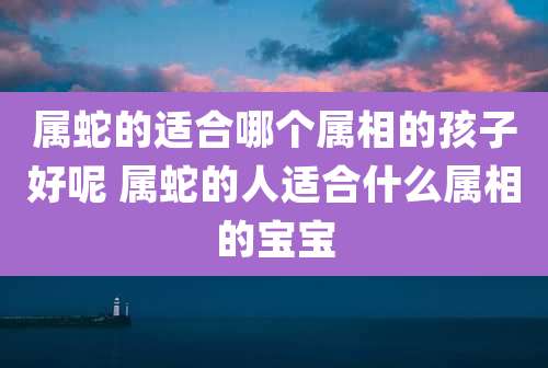 属蛇的适合哪个属相的孩子好呢 属蛇的人适合什么属相的宝宝