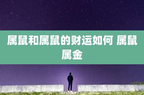 属鼠和属鼠的财运如何 属鼠属金