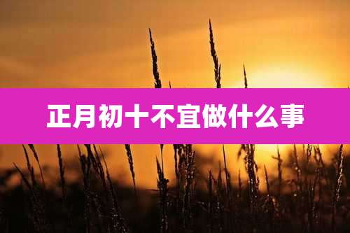 正月初十不宜做什么事