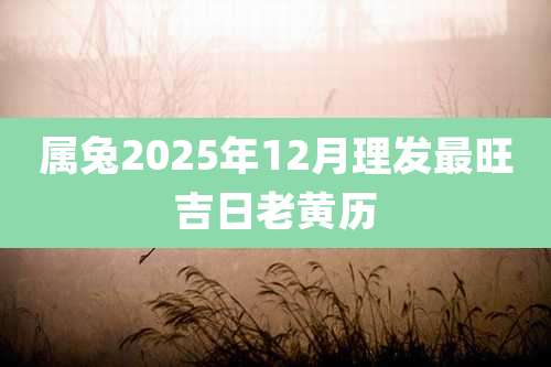 属兔2025年12月理发最旺吉日老黄历